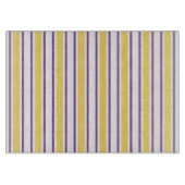 Gele, paarse en witte snoepjes strepen snijplank (Voorkant)