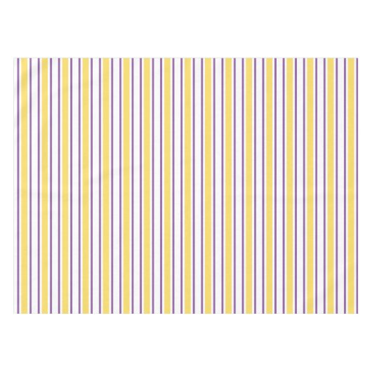 Gele, paarse en witte snoepjes strepen tafelkleed (Voorkant (Horizontaal))