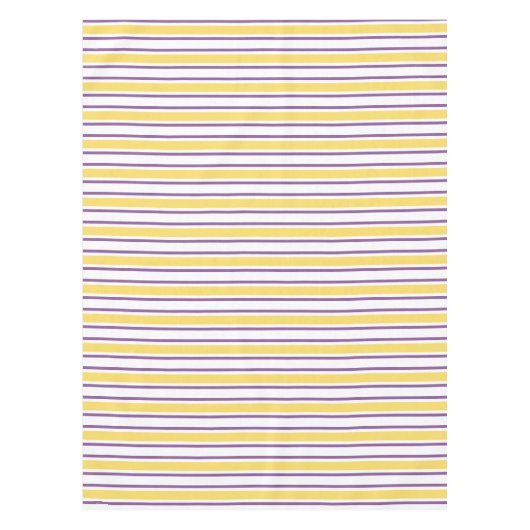 Gele, paarse en witte snoepjes strepen tafelkleed (Voorkant)