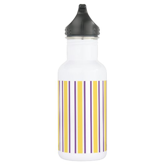 Gele, paarse en witte snoepjes strepen waterfles  (Rechts)