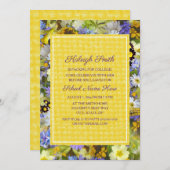 Gele Paarse Floral College Trunk Kaart (Voorkant / Achterkant)