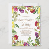 Gele Paarse Floral Sage Green Empty Nest Party Kaart (Voorkant)