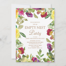 Gele Paarse Floral Sage Green Empty Nest Party Kaart