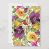 Gele Paarse Floral Sage Green Empty Nest Party Kaart (Achterkant)