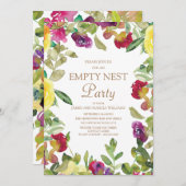 Gele Paarse Floral Sage Green Empty Nest Party Kaart (Voorkant / Achterkant)