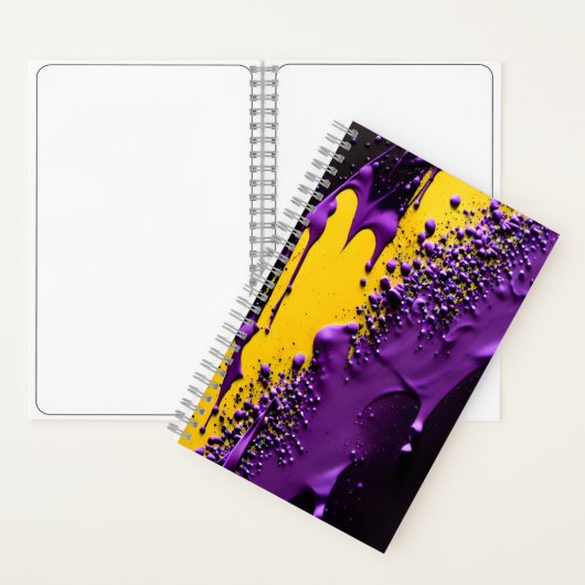 Gele Paarse getextureerde blauwe rode flap, verven Notitieboek (Binnen)