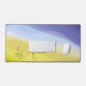 Gele paarse gradiënt bloemnaam bureaumat (Keyboard & Muis)