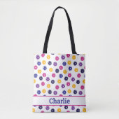 💛 💜 Gele paarse Pickleballen op wit  Tote Bag (Voorkant)