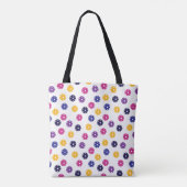 💛 💜 Gele paarse Pickleballen op wit  Tote Bag (Achterkant)