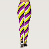 Gele Paarse strepen Leggings (Achterkant)