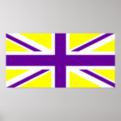 Gele Paarse Union Jack Poster (Voorkant)