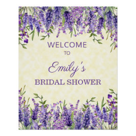 Gele Paarse Waterverf Floral Vrijgezellenfeest Perfect Poster