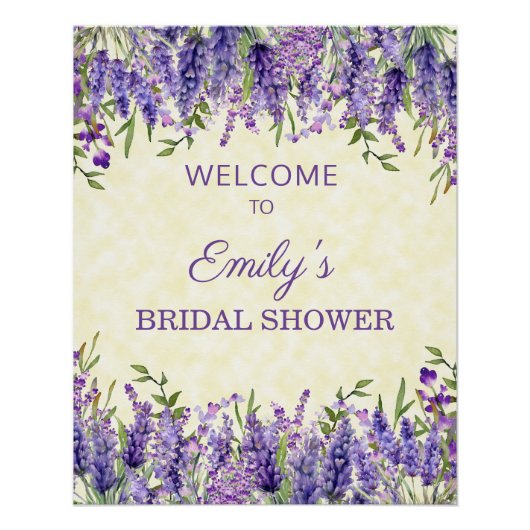 Gele Paarse Waterverf Floral Vrijgezellenfeest Perfect Poster (Voorkant)