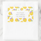 Gele Paarse Waterverf Pansy Patroonlabels Rechthoekige Sticker (Tas)