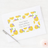 Gele Paarse Waterverf Pansy Patroonlabels Rechthoekige Sticker (Envelop)
