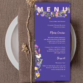 Gele Paarse  Wildbloemen Bruiloft Menu