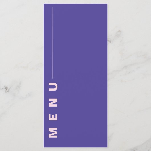 Gele Paarse Wildbloemen Bruiloft Menu (Achterkant)