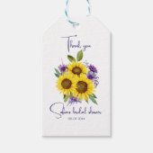 Gele paarse wilde bloem zonnebloem aquarel cadeaulabel (Voorkant)