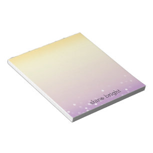 Gele Paarse Witte Bokeh Confetti Stippen Notitieblok