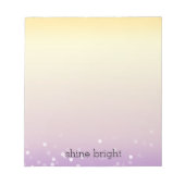 Gele Paarse Witte Bokeh Confetti Stippen Notitieblok (Voorkant)