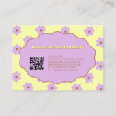 Gele Paarse Y2K Bloem Handgemaakte Kleding Visitekaartje (Achterkant)