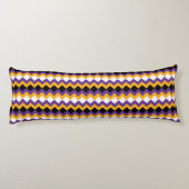Gele, Paarse, zwarte en witte Zigzag Chevron Lichaamskussen (Achterkant)
