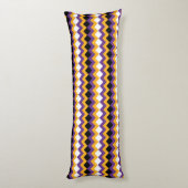 Gele, Paarse, zwarte en witte Zigzag Chevron Lichaamskussen (Achterkant (Verticaal))