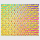 Gele paaseieren op regenboog Abstract Cadeaupapier (Vlak)