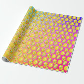 Gele paaseieren op regenboog Abstract Cadeaupapier (Uitgerold)