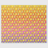 Gele paaseieren op regenboogspots cadeaupapier (Vlak)