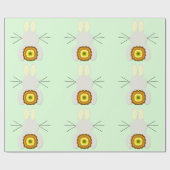 Gele paashaas op groen inpakpapier (Vlak)