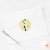 Gele Paaslelies Bloemenvaas Vrijgezellenfeest Ronde Sticker (Envelop)