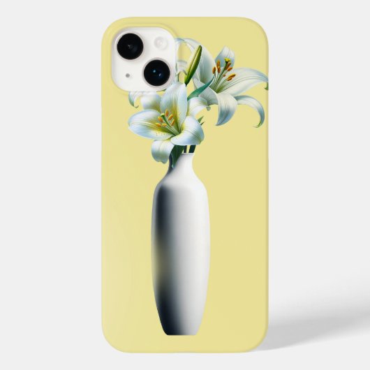 Gele Paaslelies Bloemenvase Case-Mate iPhone Case (Achterkant)