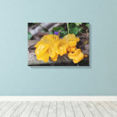 Gele paddenstoel canvas afdruk (Insitu (Houten vloer))