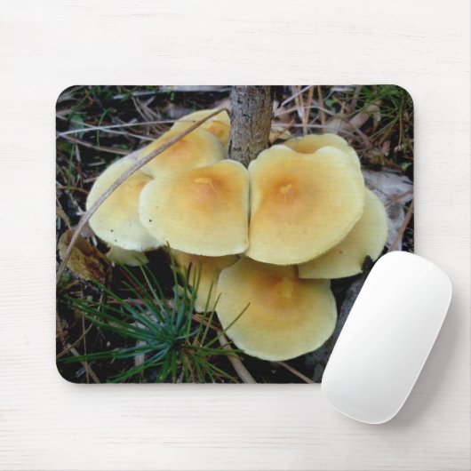 Gele paddenstoel-kolonie OBX Mousepad Muismat (Met muis)