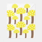 Gele paddenstoelen fleece deken (Voorkant)