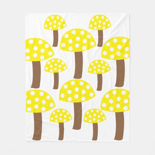 Gele paddenstoelen fleece deken (Voorkant)