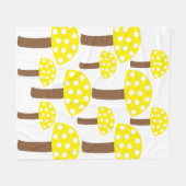 Gele paddenstoelen fleece deken (Voorkant (Horizontaal))