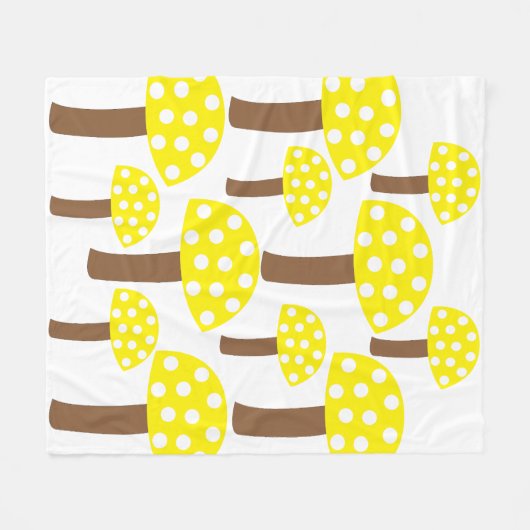 Gele paddenstoelen fleece deken (Voorkant (Horizontaal))