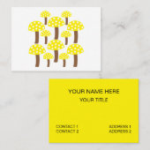 Gele paddenstoelen Patroon Visitekaartje (Voorkant / Achterkant)