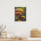 Gele paddenstoelen poster (Keuken)