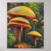 Gele paddenstoelen poster (Voorkant)