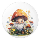 Gele paddenstoelgangster keramische knop (Voorkant)