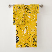 gele paisley bad handdoek (Insitu)