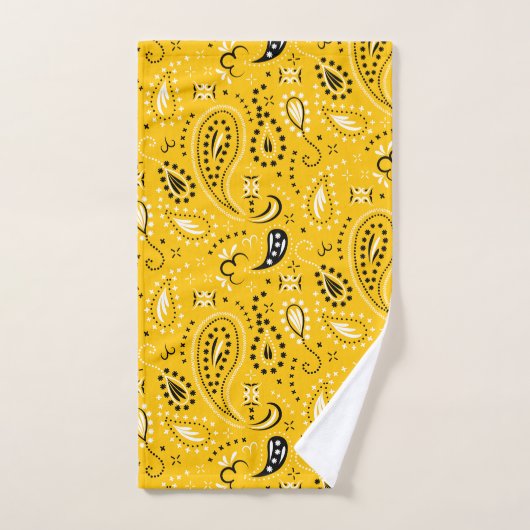 gele paisley bad handdoek (Handdoek)