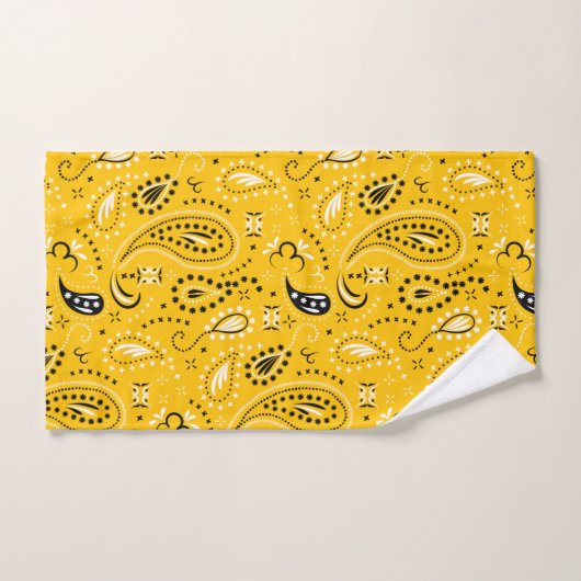 gele paisley bad handdoek (Handdoek)