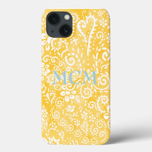 gele paisley Case-Mate iPhone case (Achterkant)