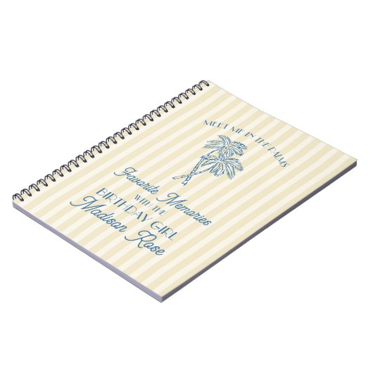 Gele Palm Lente Favoriete Herinneringen met Verjaa Notitieboek (Linkerzijde)