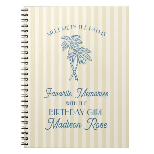 Gele Palm Lente Favoriete Herinneringen met Verjaa Notitieboek (Voorkant)