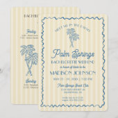 Gele Palm Lente Pastel Strand Bruidsfeestje Kaart (Voorkant / Achterkant)